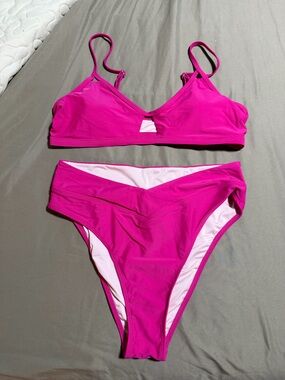Cupshe Hot Pink Two-Piece Bikini Set